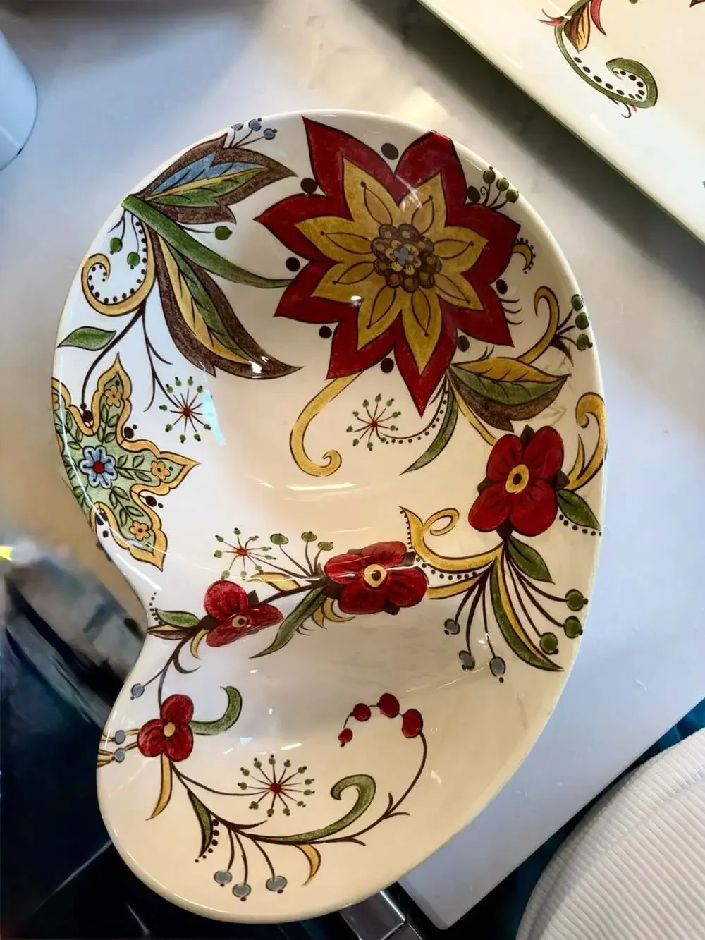 Pier 1 Imports Carynthum Handcrafted Earthenware Chip and Dip Serving Bowl